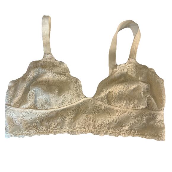 Free People Intimately wire free lace bra size S/P bralette ivory adjustable - Picture 1 of 9